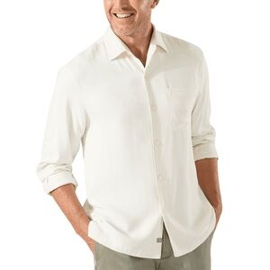 TOMMY BAHAMA Sz XXL CATALINA TWILL LONG SLEEVE SILK SHIRT In Coconut